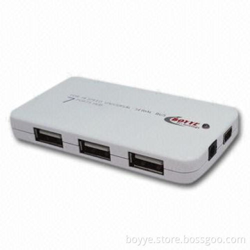 Super Slim 7-port 2.0 USB Hub, Supports Plug-and-play Function